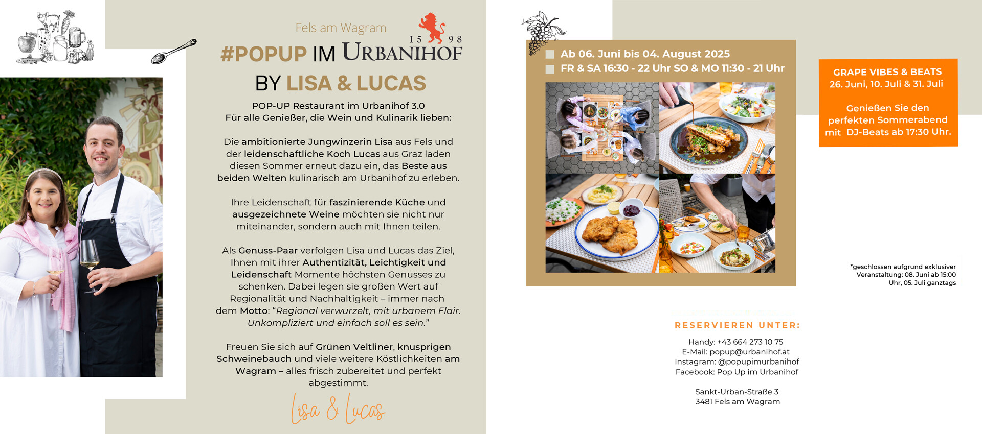 Popup im Urbanihof, 6. Juni bis 4. August